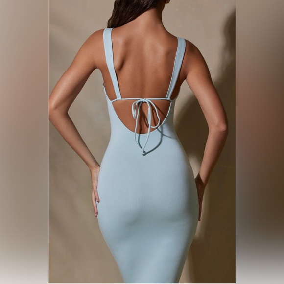 Elegant Light Blue Backless Dress - Picture 2 of 11